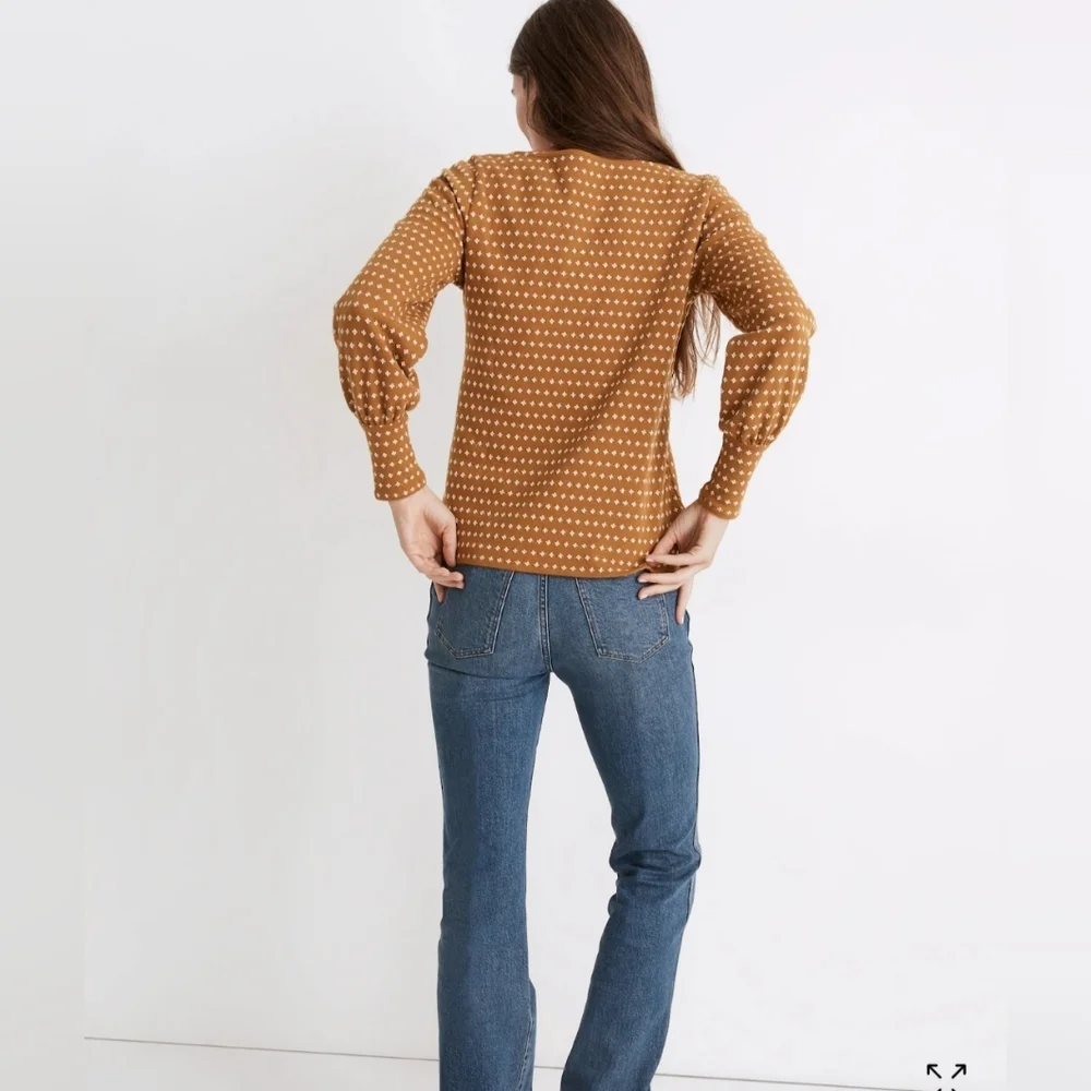 Madewell Floral Jacquard Square-Neck Top - Picture 3 of 7